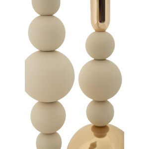 Mauro Ferretti Bolly krémový – Sada 2 svícnu Ø 10x24 cm a Ø 10x29,5 cm