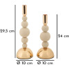 Mauro Ferretti Bolly krémový – Sada 2 svícnu Ø 10x24 cm a Ø 10x29,5 cm