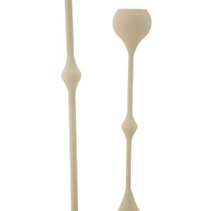 Mauro Ferretti Svícen Slimmy krémová – 2dílná sada svícnu Ø 8x26/37 cm