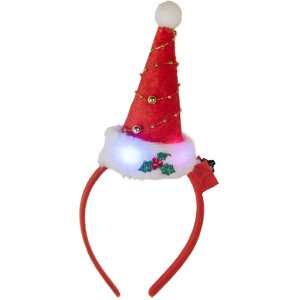 Clayre & Eef Čelenka s vánoční čepicí a LED diodami 12x7x27 cm