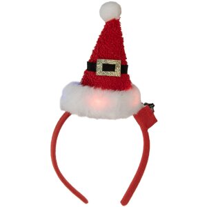 Clayre & Eef Čelenka s vánoční čepicí a LED diodami 12x7x27 cm