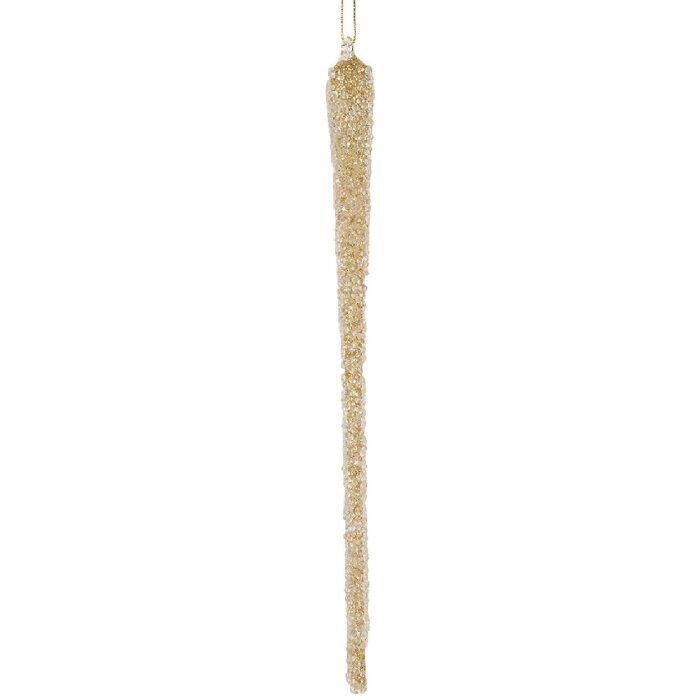 Clayre & Eef Vánoční ozdoba Ø 2x25 cm zlatá