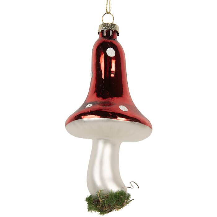 Clayre & Eef Vánoční ozdoba Ø 6x12 cm červeno-bílá