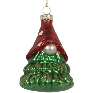 Clayre & Eef Vánoční ozdoba červená a zelená 5x9 cm