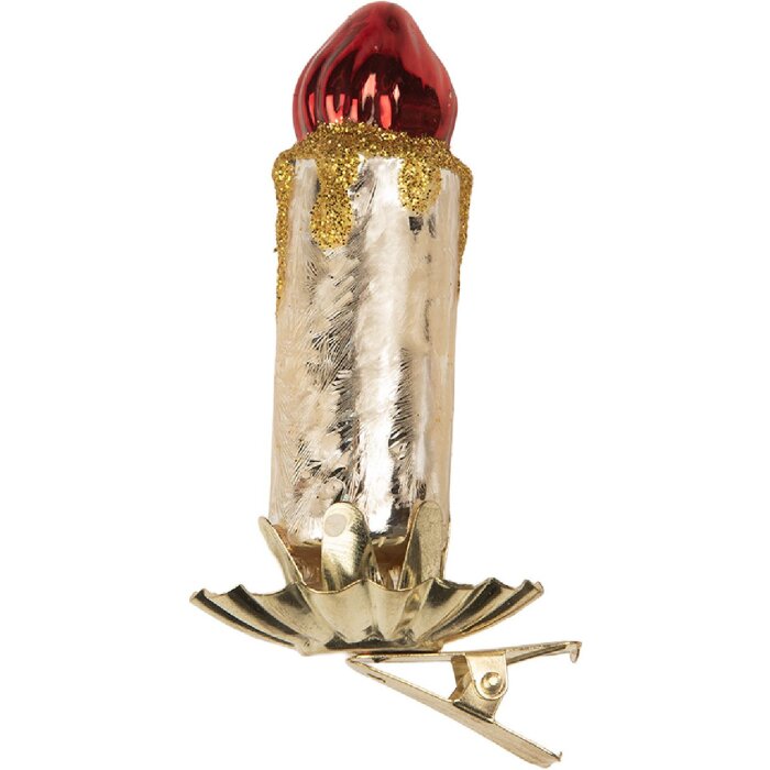 Clayre & Eef 6GL5312 Vánoční ozdoba svíčka 5x4x9 cm