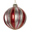 Clayre & Eef Vánoční ozdoba 8 cm červeno-stříbrná