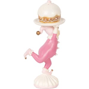 Clayre & Eef 6PR5618 dekorace víla polyresin růžovo béžová 12x8x21 cm