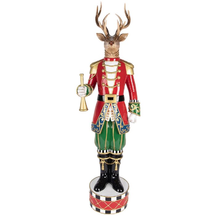 Clayre & Eef Dekorace Sob 25x20x82 cm Hnědo-červená