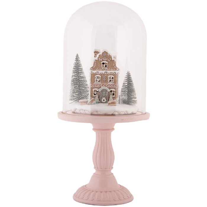 Clayre & Eef Skleněná clona s LED dekorací Ø 17x36 cm
