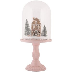 Clayre & Eef Skleněná clona s LED dekorací Ø 17x36 cm