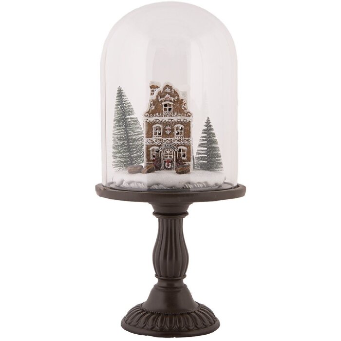 Clayre & Eef Skleněná kupole s LED dekorací Ø 17x36 cm