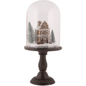 Clayre & Eef Skleněná kupole s LED dekorací Ø 17x36 cm