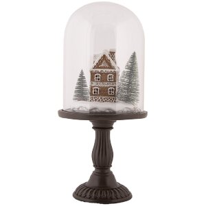 Clayre & Eef Skleněná kupole s LED dekorací Ø 17x36 cm