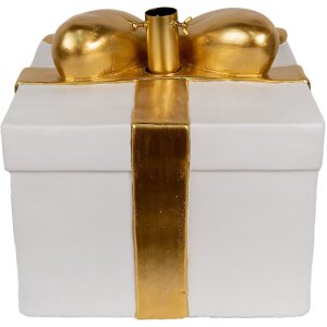 Clayre & Eef Stojan na vánoční stromek 36x35x33 cm bílá zlatá