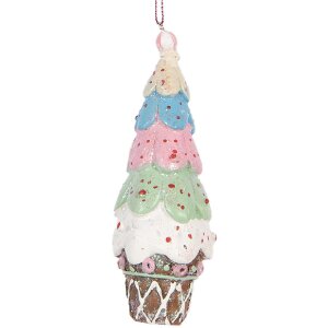 Clayre & Eef 6PR5300 Závěsný dort Ø 5x13 cm vícebarevný