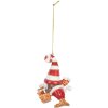 Clayre & Eef Dekorace závěsný Santa Claus 8x4x10 cm