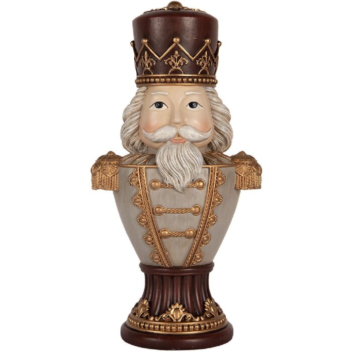 Clayre & Eef Dekorační Ořecholam 16x10x30 cm hnědý a šedý