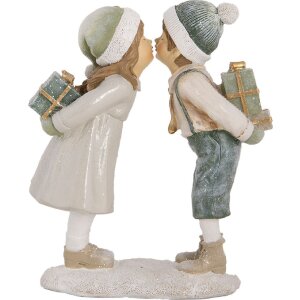 Clayre & Eef Dekorace Dítě 15x6x18 cm Béžová Zelená