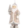 Clayre & Eef závěsná dekorace Santaklaus 5x4x9 cm béžovo-bílá