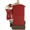 Clayre & Eef Dekorace Santa Claus s lokomotivou 16x10x13 cm červená