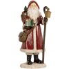 Clayre & Eef Santa Claus 12x11x26 cm červeno-bílá vánoční dekorace