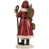 Clayre & Eef Santa Claus 12x11x26 cm červeno-bílá vánoční dekorace
