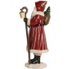 Clayre & Eef Santa Claus 12x11x26 cm červeno-bílá vánoční dekorace