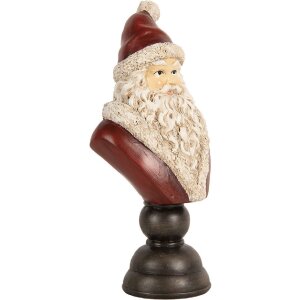Clayre & Eef Dekorační busta Santa Claus 11x8x22 cm červená & bílá