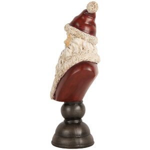 Clayre & Eef Dekorační busta Santa Claus 11x8x22 cm červená & bílá