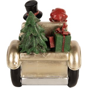 Clayre & Eef Dekorace Děti v autě 22x14x16 cm zlatá