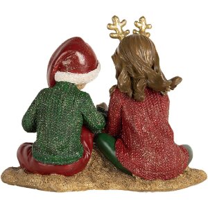 Clayre & Eef Dekorace pro děti červená a zelená 14x9x11 cm