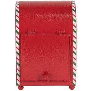 Clayre & Eef Poštovní schránka 14x13x19 cm červená/bílá