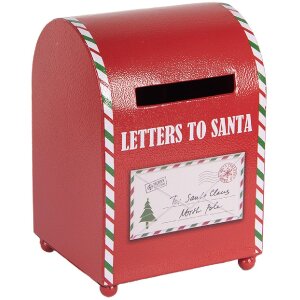 Clayre & Eef Poštovní schránka 14x13x19 cm červená/bílá