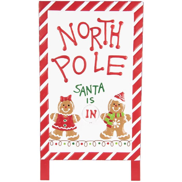 Clayre & Eef 6Y5801 Stojící textová cedulka 29x16x51 cm Bílá Červená