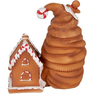 Clayre & Eef Dekorativní trpaslík s LED 14x9x15 cm hnědý/modrý