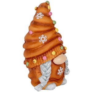 Clayre & Eef Dekorace trpaslík 8x8x13 cm hnědo-modrá