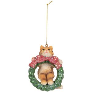 Clayre & Eef 6PR5313 Dekorační závěs Kočka 6x5x9 cm hnědá/zelená