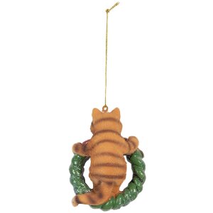 Clayre & Eef 6PR5313 Dekorační závěs Kočka 6x5x9 cm hnědá/zelená