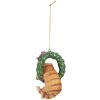 Clayre & Eef Dekorační závěs Kočka 6x5x9 cm hnědá/zelená
