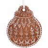 Clayre & Eef 6PR5318 Dekorace Závěsný Vánoční Ornament 8x2x10 cm Braun Weiß