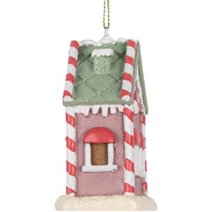 Clayre & Eef Dekorační závěs Dům 6x4x8 cm Růžová