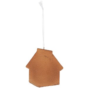 Clayre & Eef 6PR5327 Dekorační závěs Dům 9x1x10 cm bílo-hnědý