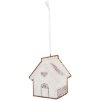 Clayre & Eef 6PR5327 Dekorační závěs Dům 9x1x10 cm bílo-hnědý