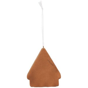 Clayre & Eef Dekorační závěs Dům 9x1x10 cm bílo-hnědý