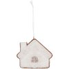 Clayre & Eef Dekorační závěs Dům 9x1x8 cm Bílá