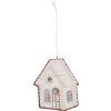 Clayre & Eef Dekorace Závěsný Dům 9x1x10 cm Bílá