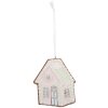Clayre & Eef Dekorativní závěs Dům 9x1x10 cm růžový