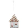 Clayre & Eef 6PR5337 Dekorace Závěsný domeček modrobílý 8x1x10 cm