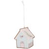 Clayre & Eef Dekorační závěs Dům 9x1x10 cm Modrá Bílá