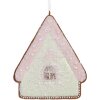 Clayre & Eef Dekorační závěs Dům 9x1x10 cm zelená/růžová